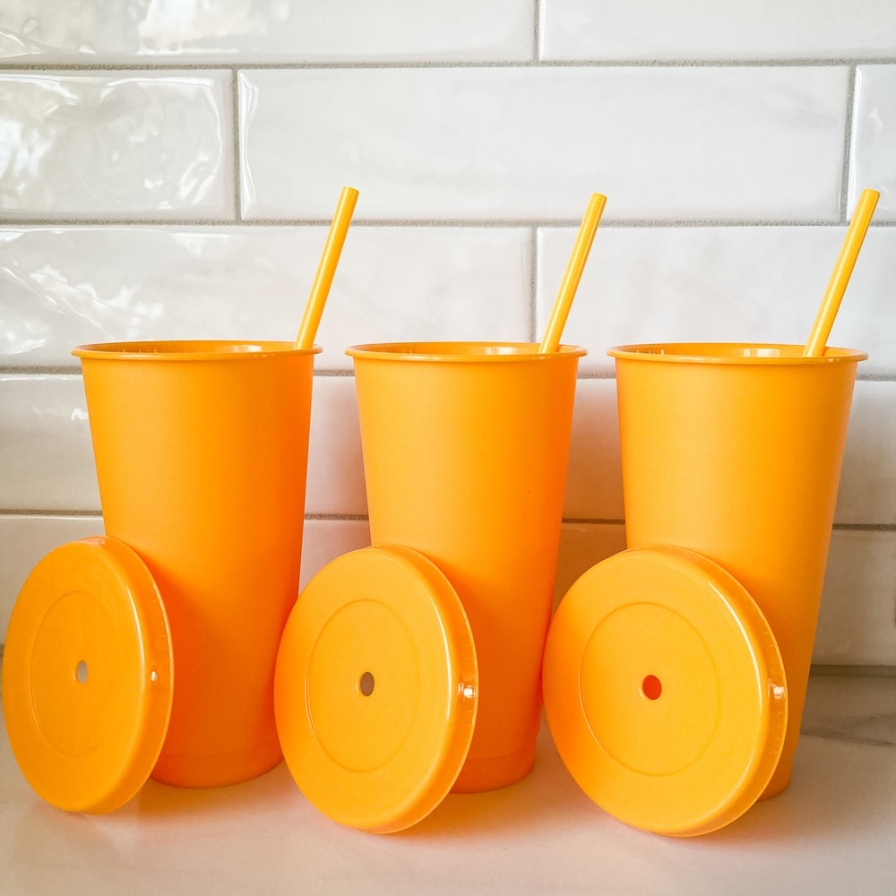24oz Orange Cold Cups